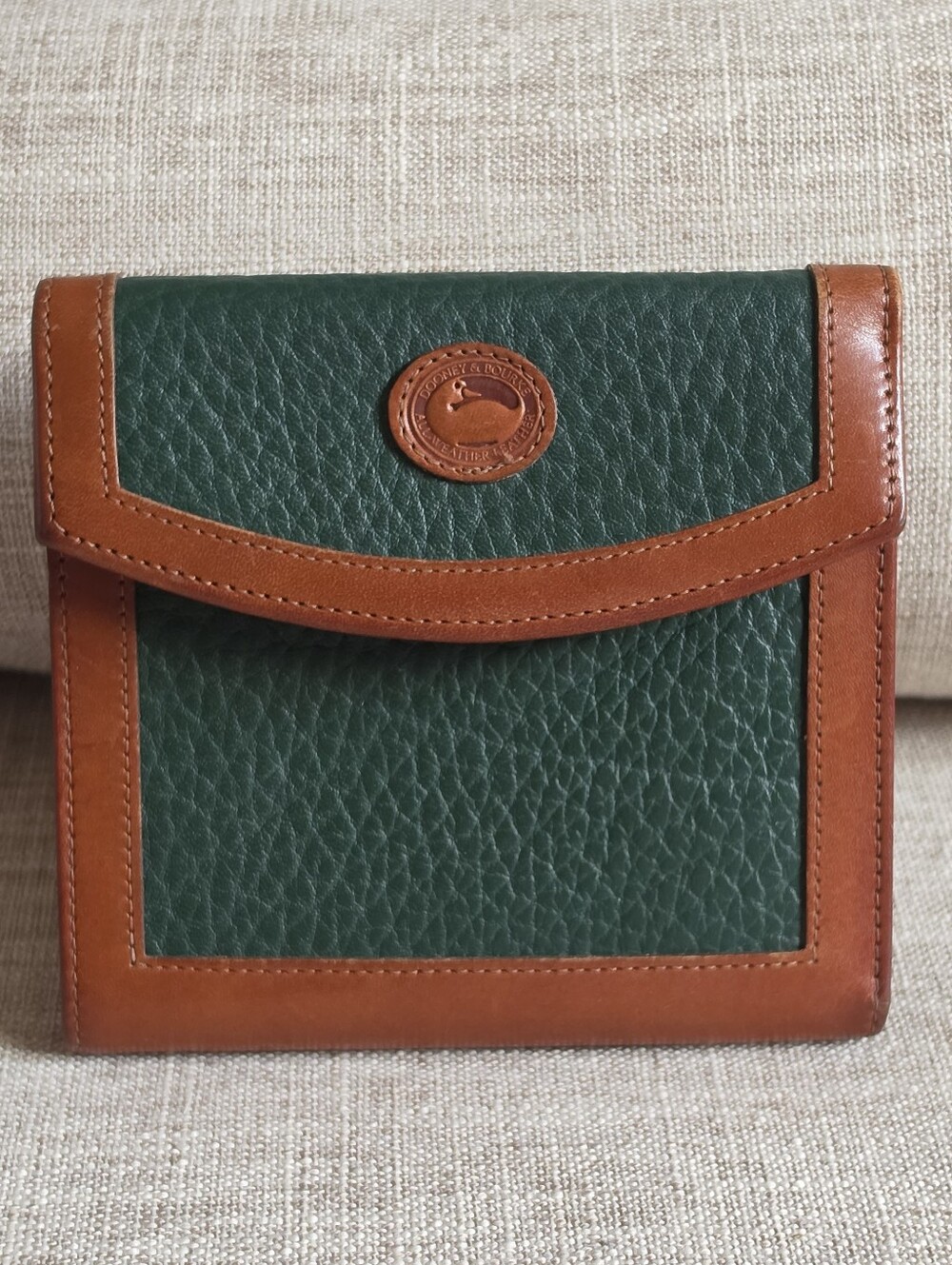 Dooney & Bourke Small AWL Snap Wallet w/ Kisslock coin pocket, Dark Green